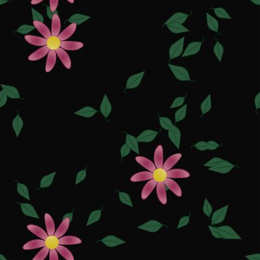 Yaprakları pürüzsüz arkaplan, vektör illüstrasyonu