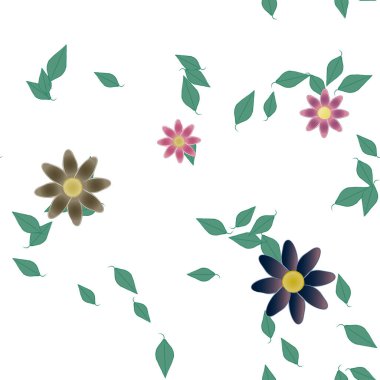 Yaprakları pürüzsüz arkaplan, vektör illüstrasyonu