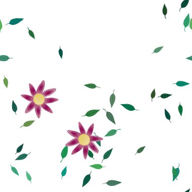 Yaprakları pürüzsüz arkaplan, vektör illüstrasyonu