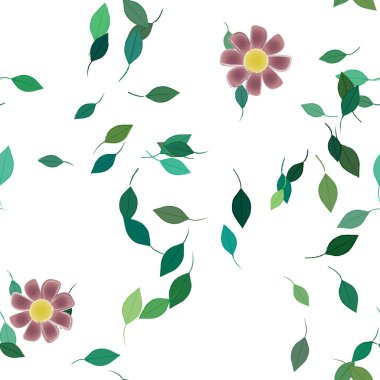 Yaprakları pürüzsüz arkaplan, vektör illüstrasyonu