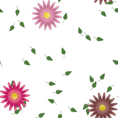 Yaprakları pürüzsüz arkaplan, vektör illüstrasyonu