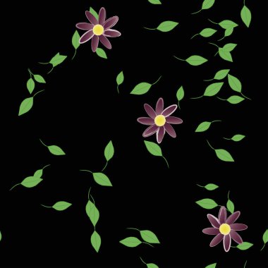 Yaprakları pürüzsüz arkaplan, vektör illüstrasyonu