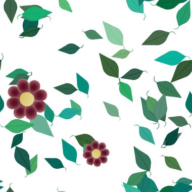 Yaprakları pürüzsüz arkaplan, vektör illüstrasyonu
