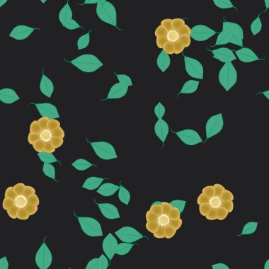 Yaprakları pürüzsüz arkaplan, vektör illüstrasyonu