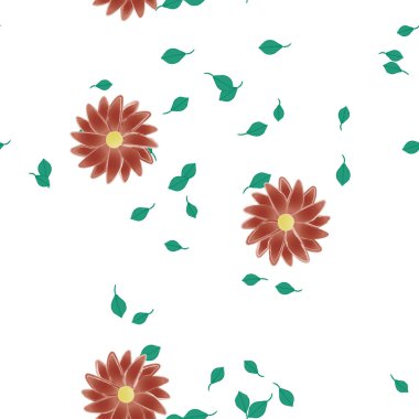 soyut çiçekler ve pürüzsüz arkaplan, vektör illüstrasyonu