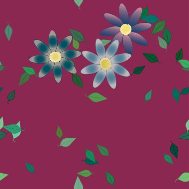 soyut çiçekler ve pürüzsüz arkaplan, vektör illüstrasyonu