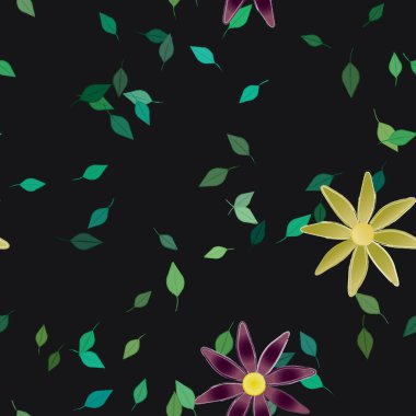 Yaprakları pürüzsüz arkaplan, vektör illüstrasyonu