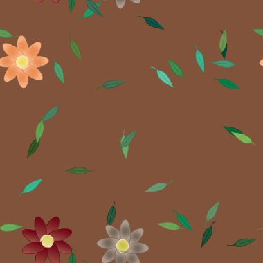 soyut çiçekler ve pürüzsüz arkaplan, vektör illüstrasyonu