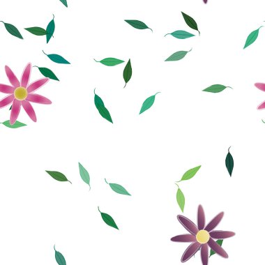 soyut çiçekler ve pürüzsüz arkaplan, vektör illüstrasyonu