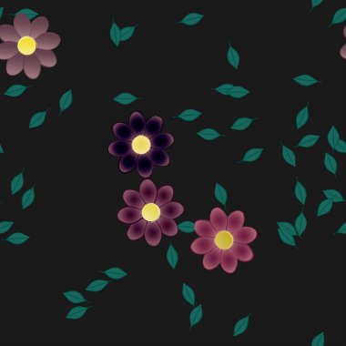 Yaprakları pürüzsüz arkaplan, vektör illüstrasyonu