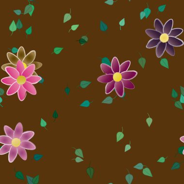 Yaprakları pürüzsüz arkaplan, vektör illüstrasyonu