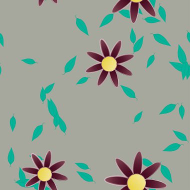 Yaprakları pürüzsüz arkaplan, vektör illüstrasyonu