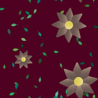 Yaprakları pürüzsüz arkaplan, vektör illüstrasyonu