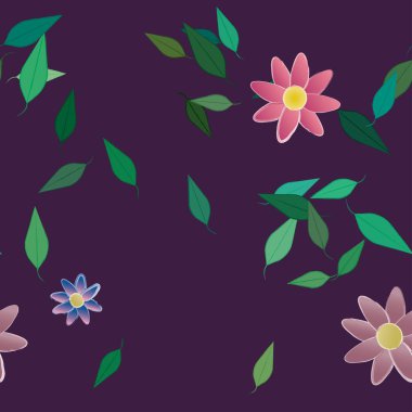 Yaprakları pürüzsüz arkaplan, vektör illüstrasyonu