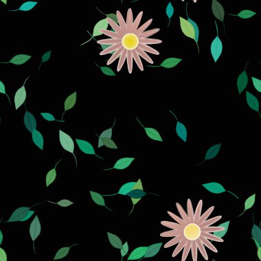 Yaprakları pürüzsüz arkaplan, vektör illüstrasyonu