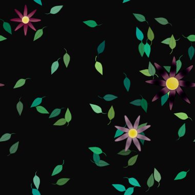 Yaprakları pürüzsüz arkaplan, vektör illüstrasyonu