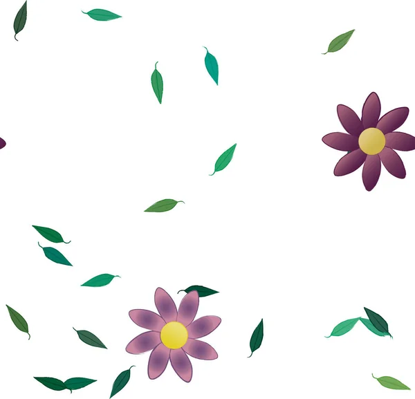 Fleurs Abstraites Feuilles Fond Sans Couture Illustration Vectorielle — Image vectorielle