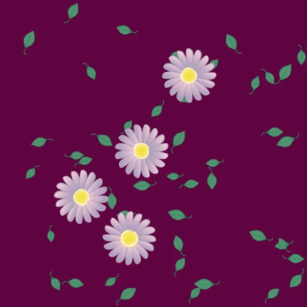 Flores Abstractas Hojas Fondo Sin Costura Ilustración Vectorial — Vector de stock