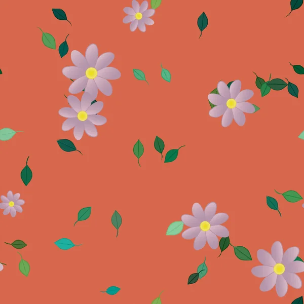 Абстрактные Цветы Листья Бесшовный Фон Векторная Иллюстрация — стоковый вектор