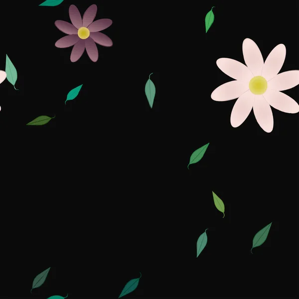 Flores Abstractas Hojas Fondo Sin Costura Ilustración Vectorial — Archivo Imágenes Vectoriales