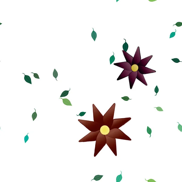Abstrakta Blommor Och Blad Sömlös Bakgrund Vektor Illustration — Stock vektor
