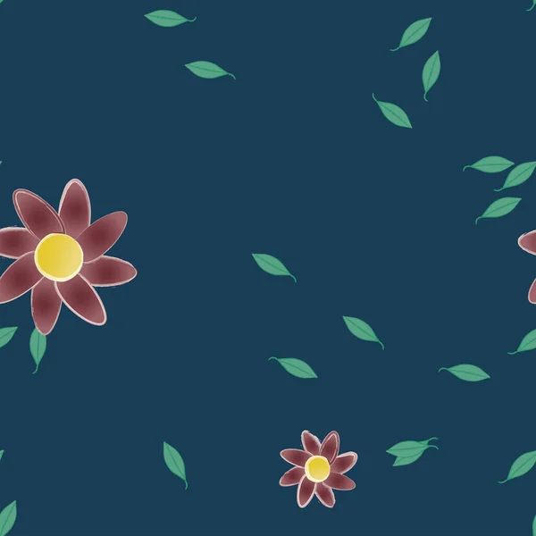 Абстрактні Квіти Листя Безшовний Фон Векторні Ілюстрації — стоковий вектор