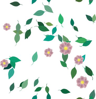 Yaprakları pürüzsüz arkaplan, vektör illüstrasyonu