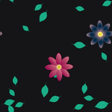 Yaprakları pürüzsüz arkaplan, vektör illüstrasyonu