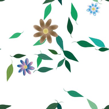 Yaprakları pürüzsüz arkaplan, vektör illüstrasyonu