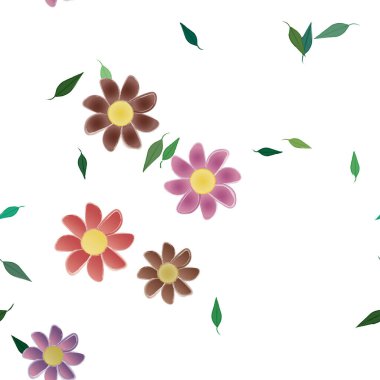 Yaprakları pürüzsüz arkaplan, vektör illüstrasyonu