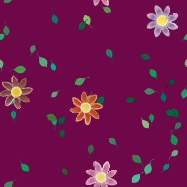 Yaprakları pürüzsüz arkaplan, vektör illüstrasyonu