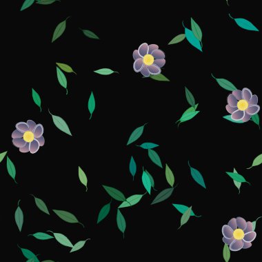 soyut çiçekler ve pürüzsüz arkaplan, vektör illüstrasyonu