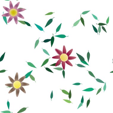 Yaprakları pürüzsüz arkaplan, vektör illüstrasyonu