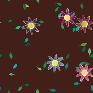 Yaprakları pürüzsüz arkaplan, vektör illüstrasyonu