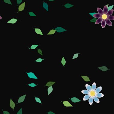 Yaprakları pürüzsüz arkaplan, vektör illüstrasyonu