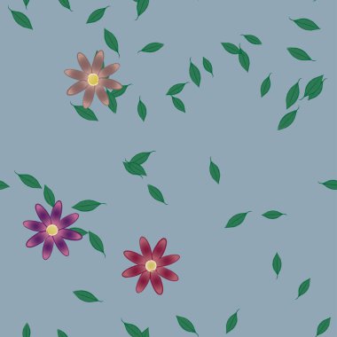 Yaprakları pürüzsüz arkaplan, vektör illüstrasyonu