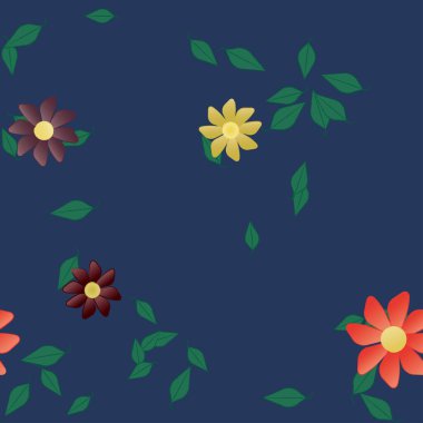 Yaprakları pürüzsüz arkaplan, vektör illüstrasyonu