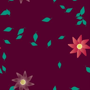 Yaprakları pürüzsüz arkaplan, vektör illüstrasyonu