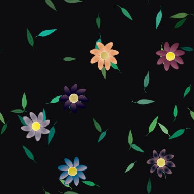 Yaprakları pürüzsüz arkaplan, vektör illüstrasyonu