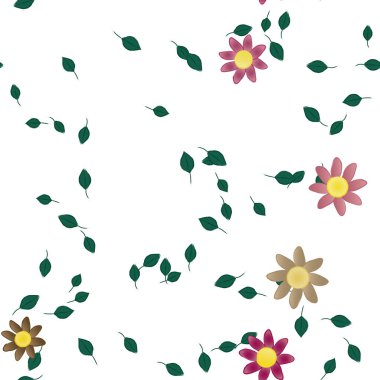 Yaprakları pürüzsüz arkaplan, vektör illüstrasyonu