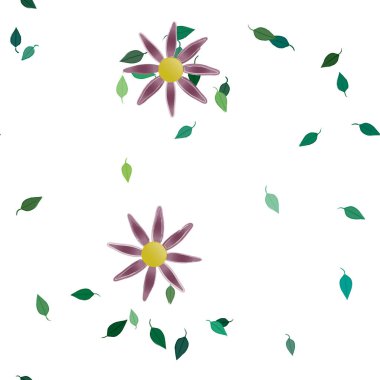 Yaprakları pürüzsüz arkaplan, vektör illüstrasyonu