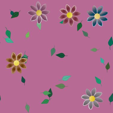 Yaprakları pürüzsüz arkaplan, vektör illüstrasyonu