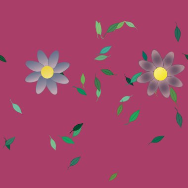 soyut çiçekler ve pürüzsüz arkaplan, vektör illüstrasyonu