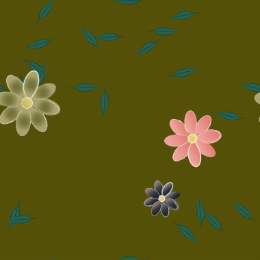 Yaprakları pürüzsüz arkaplan, vektör illüstrasyonu