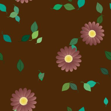 Yaprakları pürüzsüz arkaplan, vektör illüstrasyonu