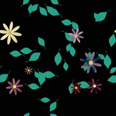 Yaprakları pürüzsüz arkaplan, vektör illüstrasyonu