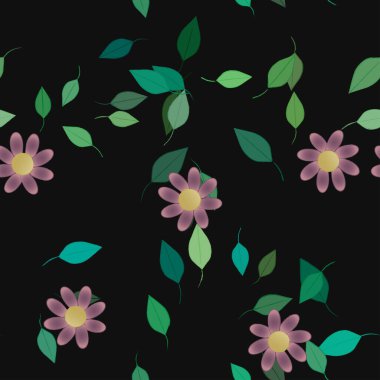 Yaprakları pürüzsüz arkaplan, vektör illüstrasyonu