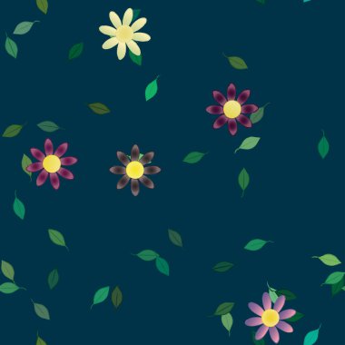 Yaprakları pürüzsüz arkaplan, vektör illüstrasyonu