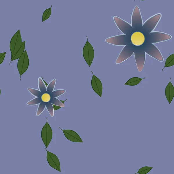 Flores Abstractas Hojas Fondo Sin Costura Ilustración Vectorial — Vector de stock