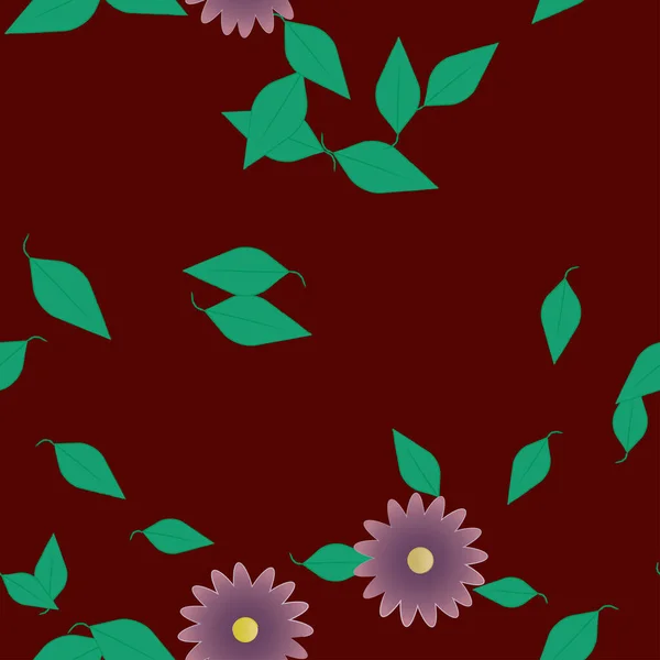 Flores Abstractas Hojas Fondo Sin Costura Ilustración Vectorial — Archivo Imágenes Vectoriales